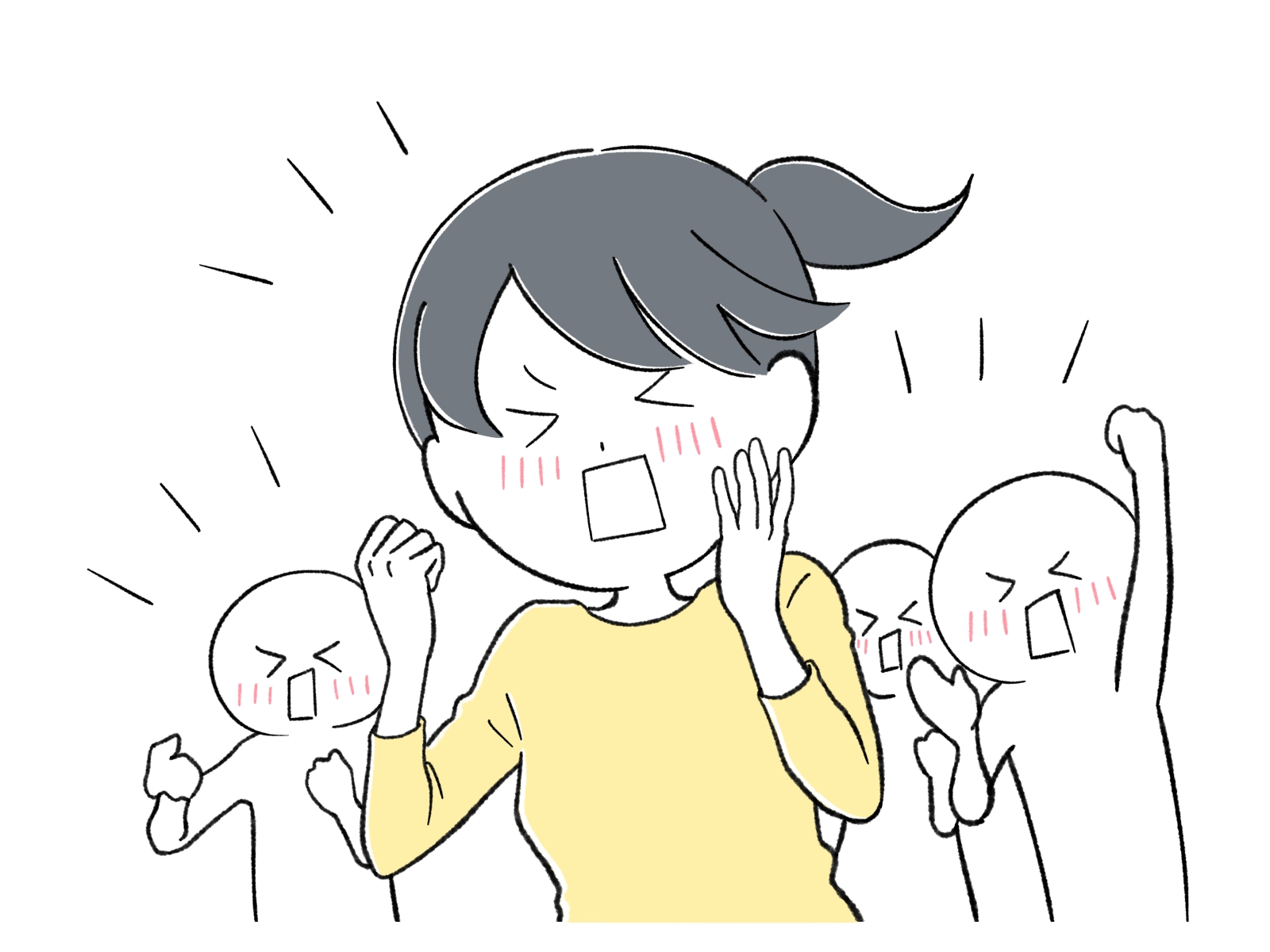 一生懸命応援する女性