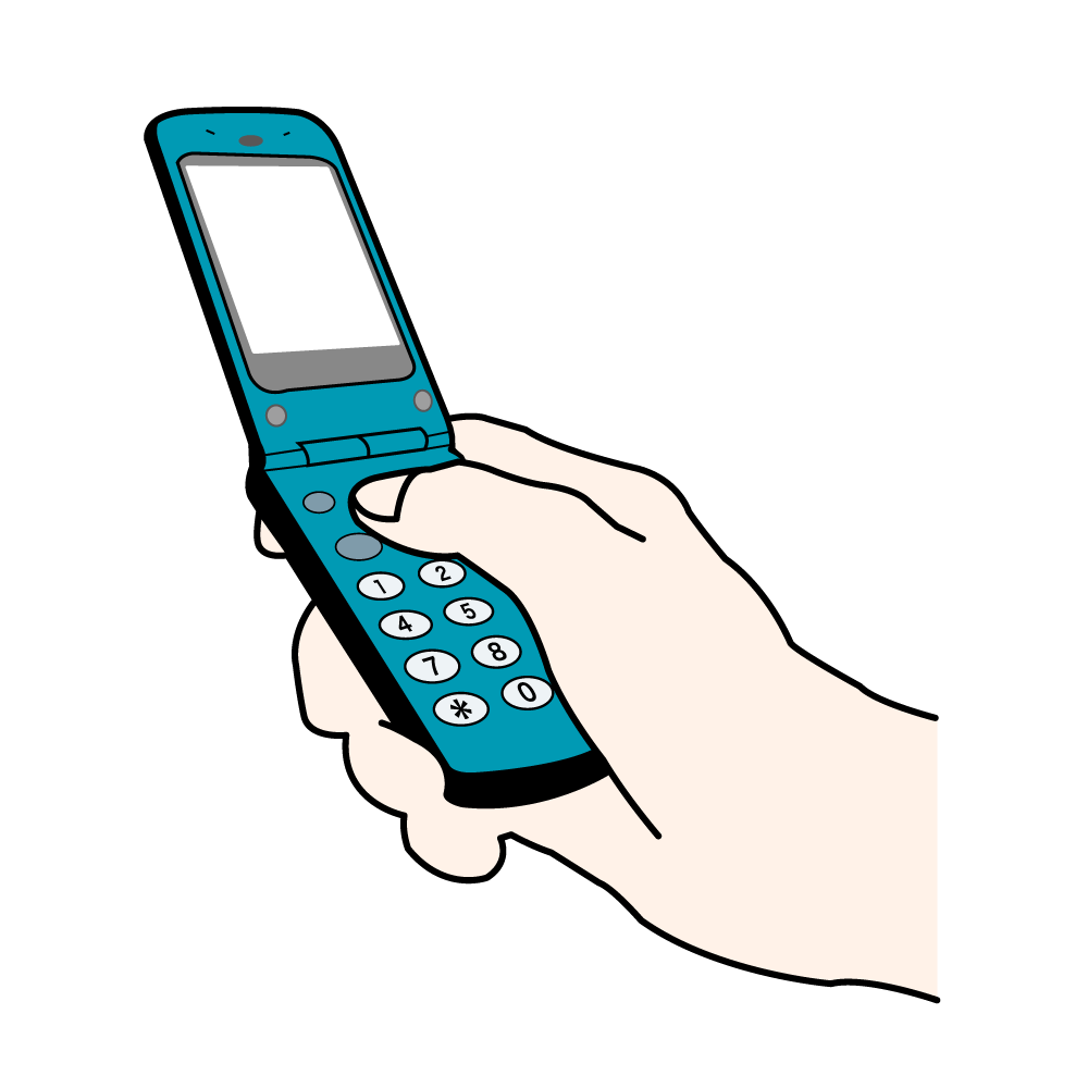 パカパカ携帯を持つ手